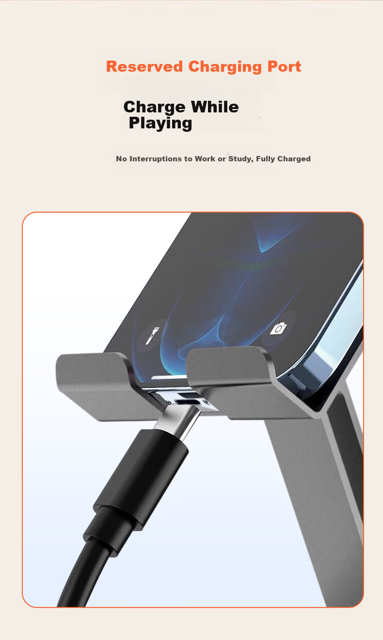 ECOLA All-Metal Multifunctional 360° Rotatable Portable Folding Phone Holder B22GY Deep Space Gray 4