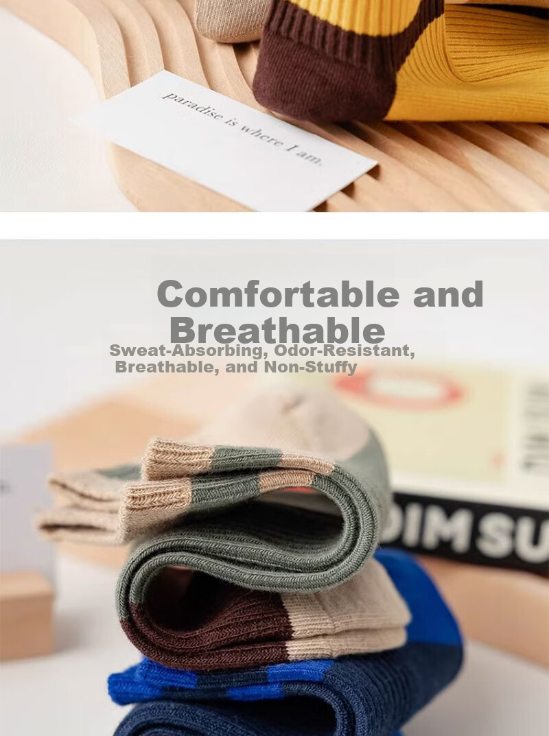 Yimian Men's Short Socks 100% Cotton Antibacterial Odor-Resistant Summer Thin Breathable Low-Cut Ankle Socks Trendy 10 Pairs 4