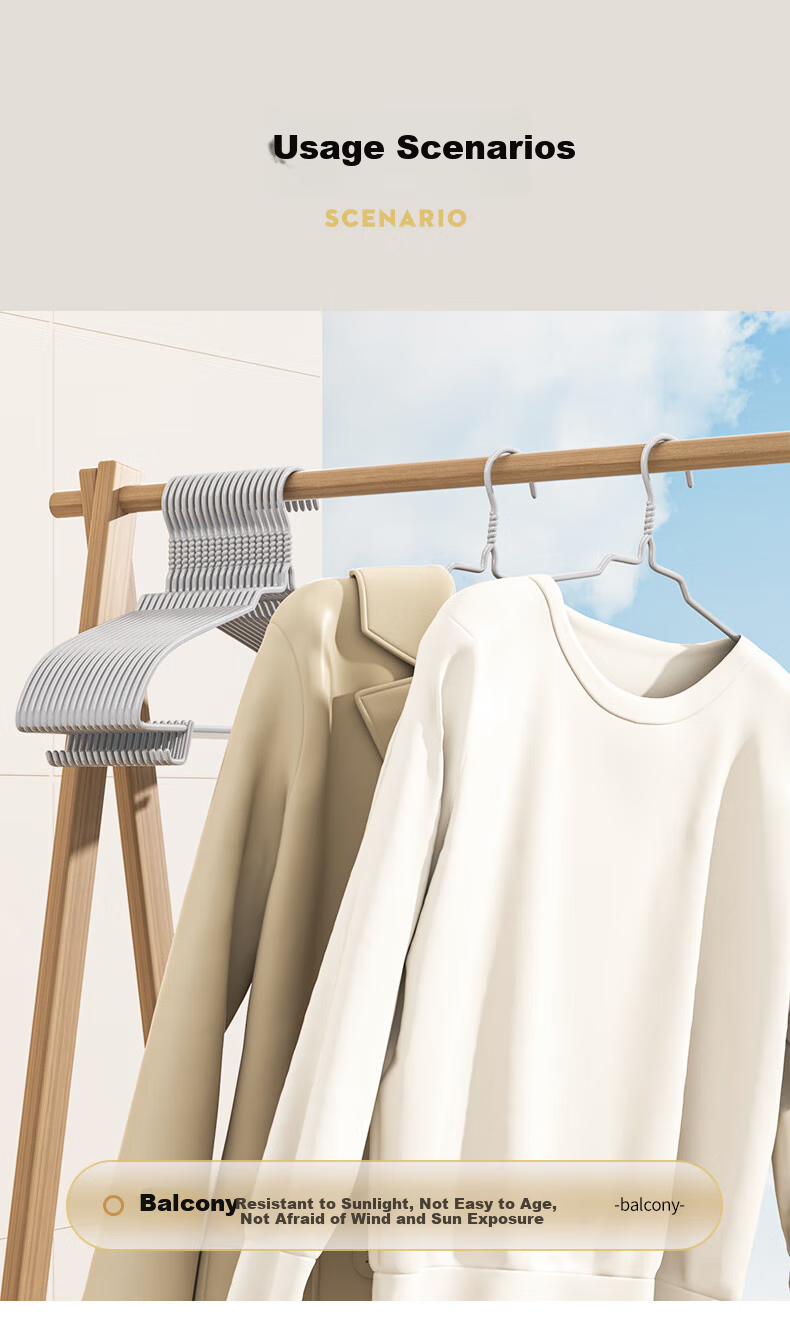 Baicaoyuan Non-Slip Hanger Set for Clothes, Adult Household Extra Wide and Thick Large Clothes Hangers, 10 Pieces 17