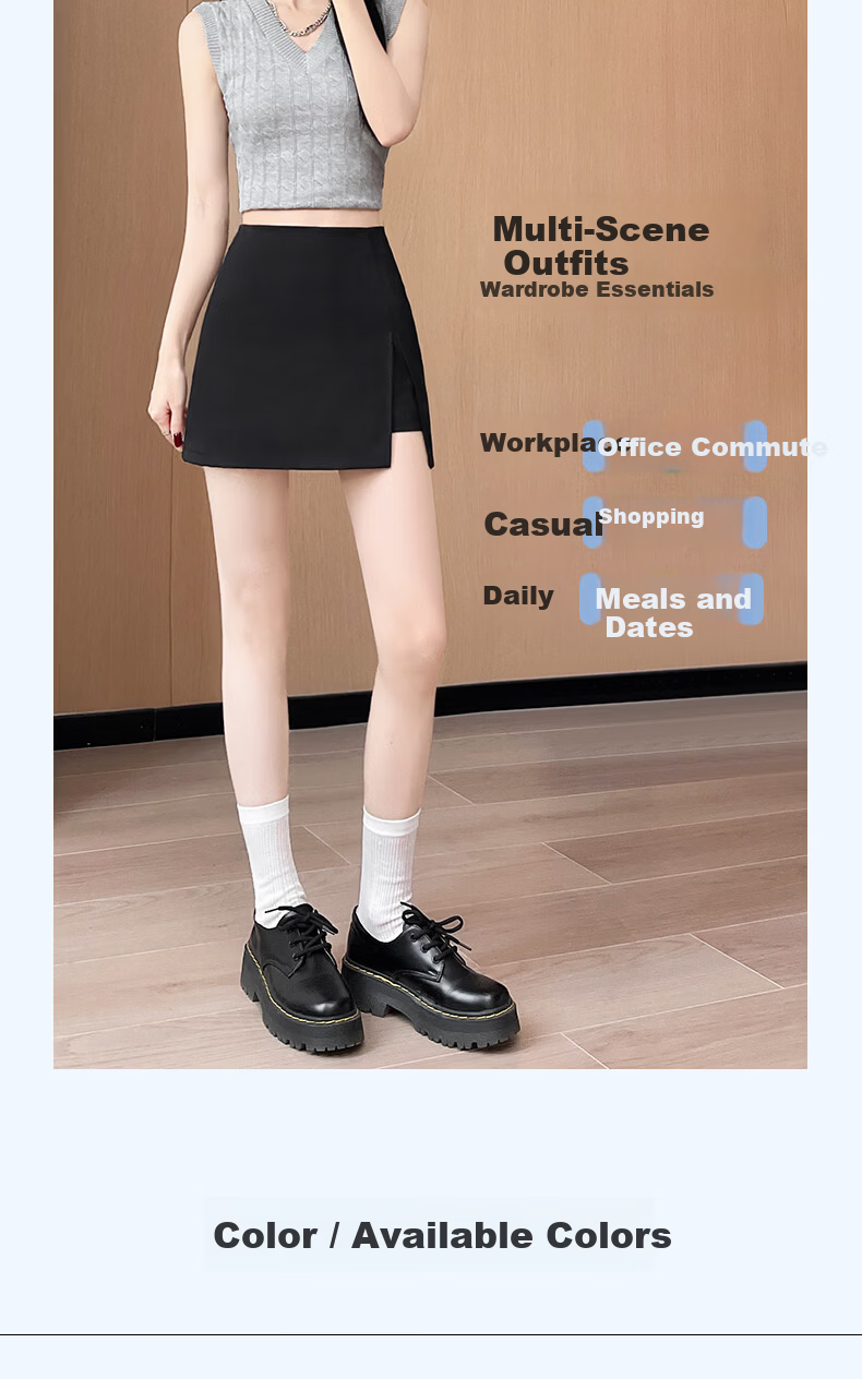 Langsha A-Line High-Waist Slim Fit Hip Skirt Women's Spring Summer 2026 Sexy Split Suit Short Skirt 10