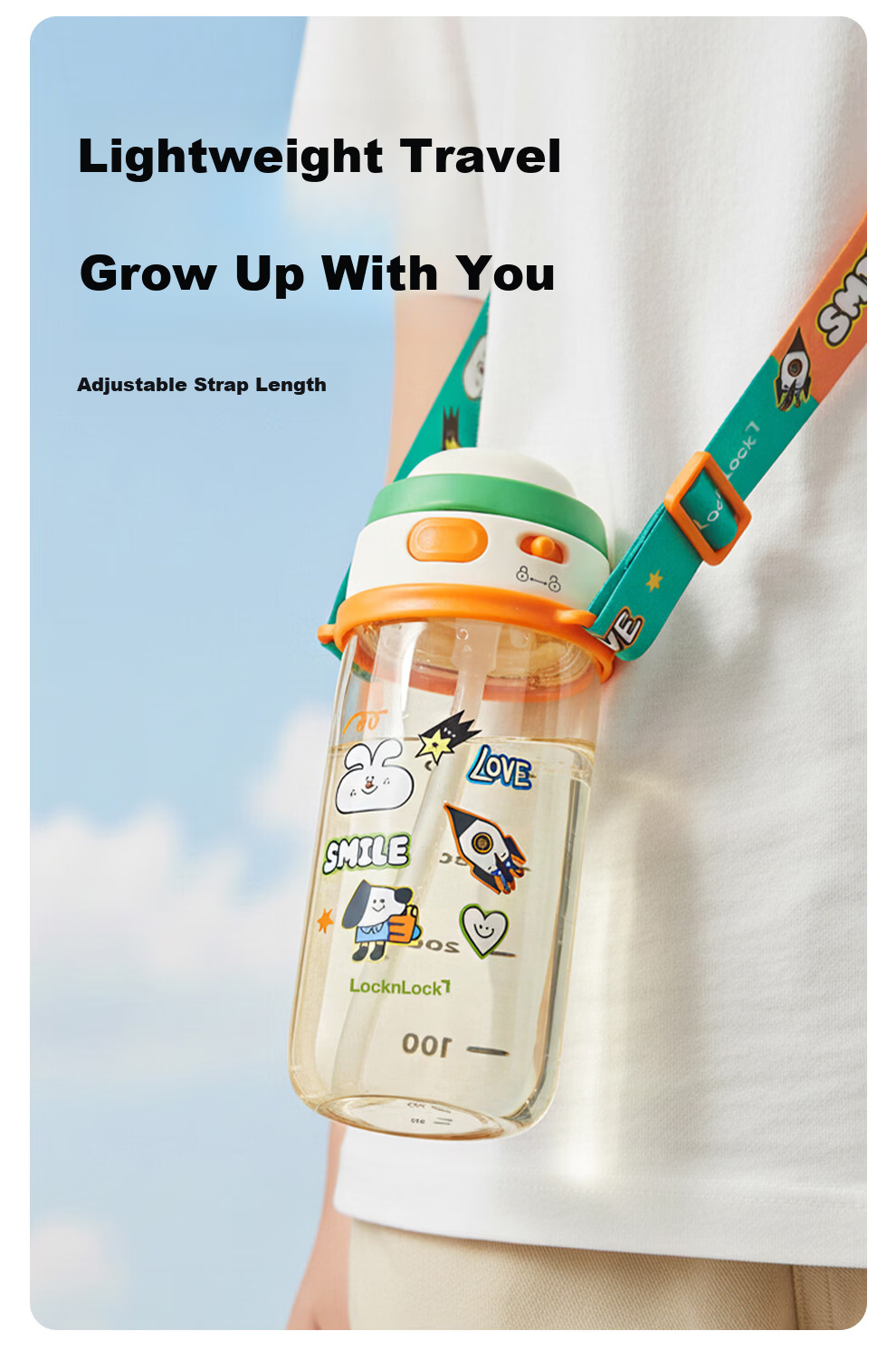 Lock&Lock Kids School Handheld Straw Cup Student Plastic Water Bottle Outdoor Portable Sports Cup PPSU Material 10