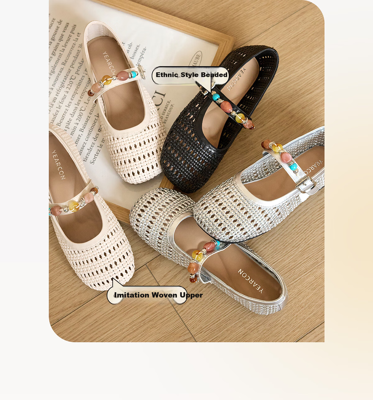 Eierkang Women's Woven Hollow Casual Vacation Style Sandals Flat Low-Cut Shoes 29832W Black Size 35 3