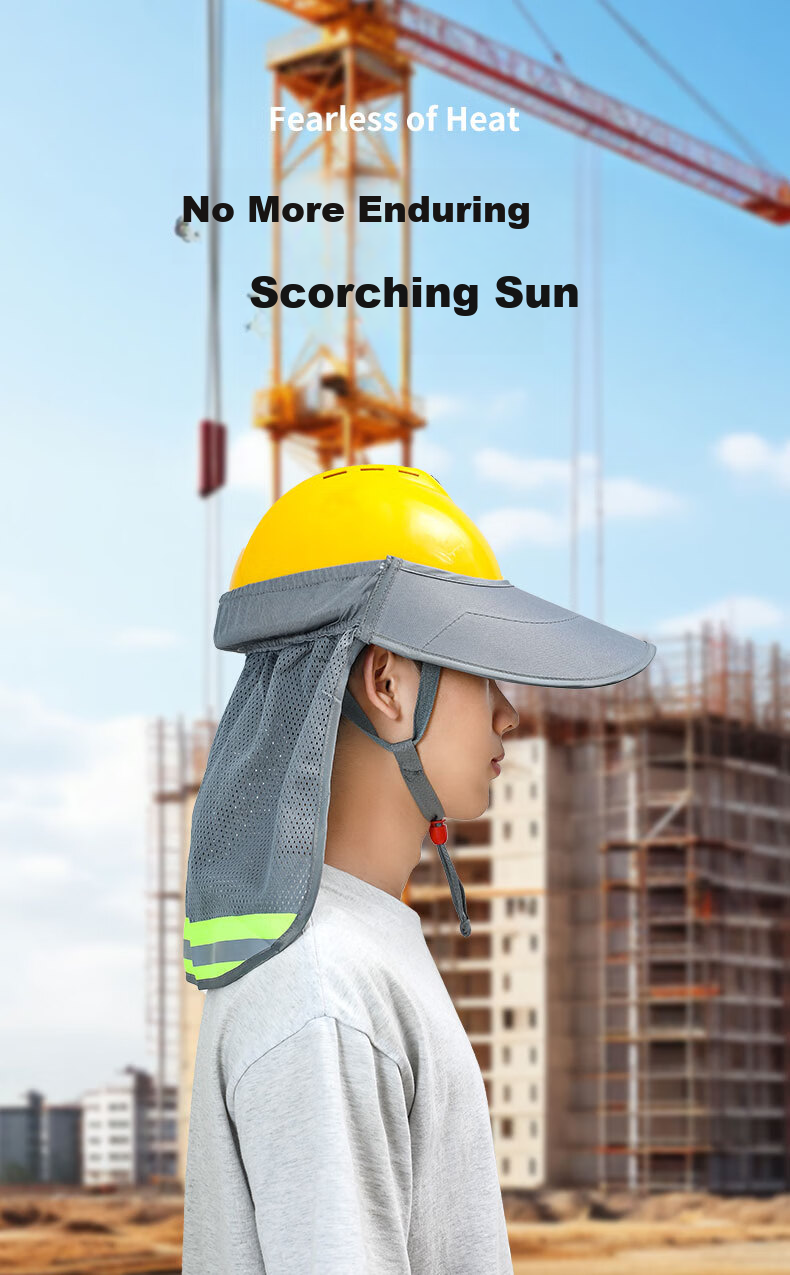 Aidier Safety Helmet Sunshade Cap Brim Enlarged Breathable Summer Construction Work Sun Protection Hat Gray Duckbill Sunshade Brim CW749279 3