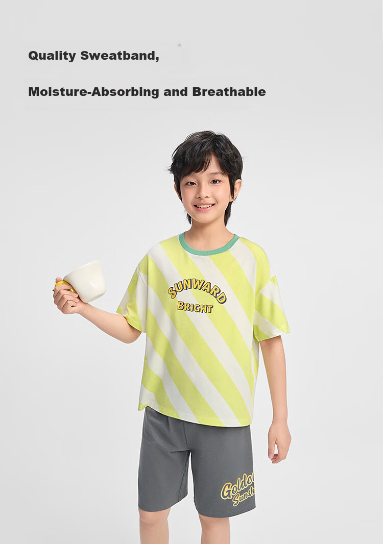 Balabala [Naipupu IP] Children's Summer Pajama Set Girls Short Sleeve Antibacterial Homewear Air Conditioning Clothes 4