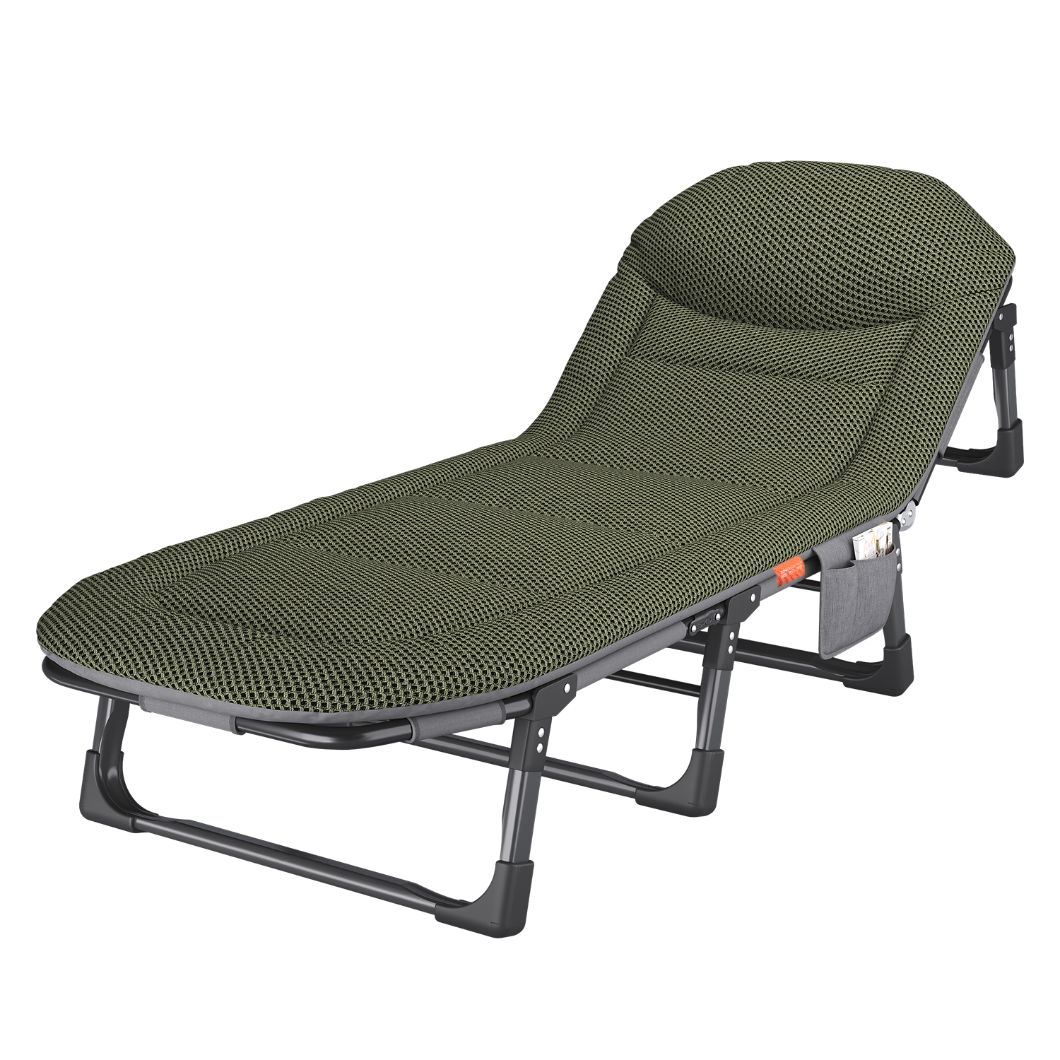 OKeefe Folding Bed Recliner Nap Bed Multifunctional Single Military Cot Office Nap Bed Care Bed 4D Breathable 190