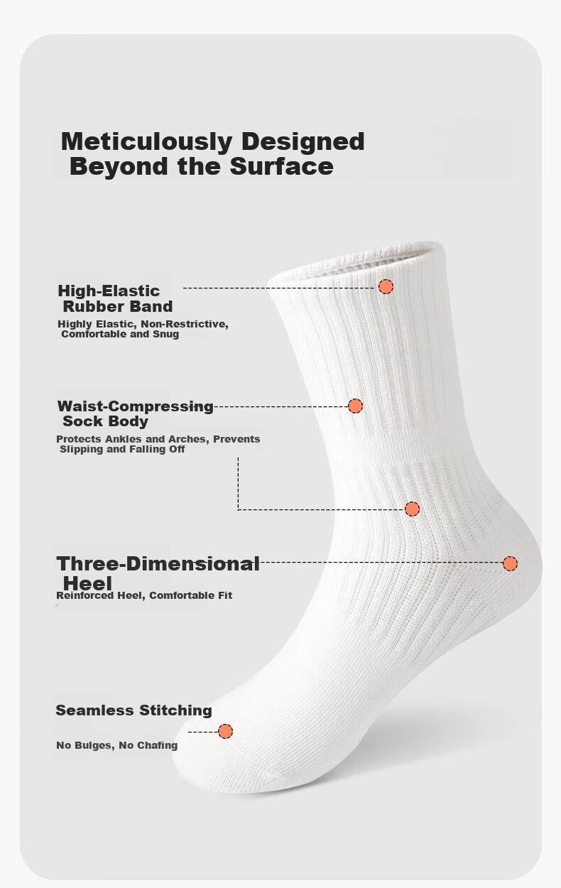 Zhiyouban Children's White Socks, Student White Cotton Socks, Boys' Sports Socks, Spring Autumn Summer Cotton Socks, Girls' Thin School Uniform Socks 3
