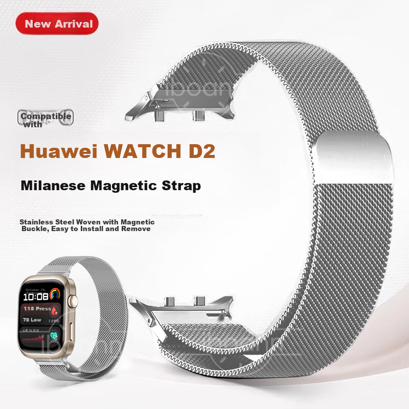Iboann Magnetic Milanese Loop Strap for Huawei Watch D2 Smartwatch Blood Pressure Replacement Band Magnetic Metal Chain Accessory for Huawei Watch D
