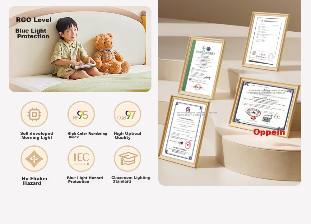 Oppein Full Spectrum Eye Protection LED Ceiling Light for Bedroom Study Children's Room Modern Minimalist Lighting with Installation Included 4