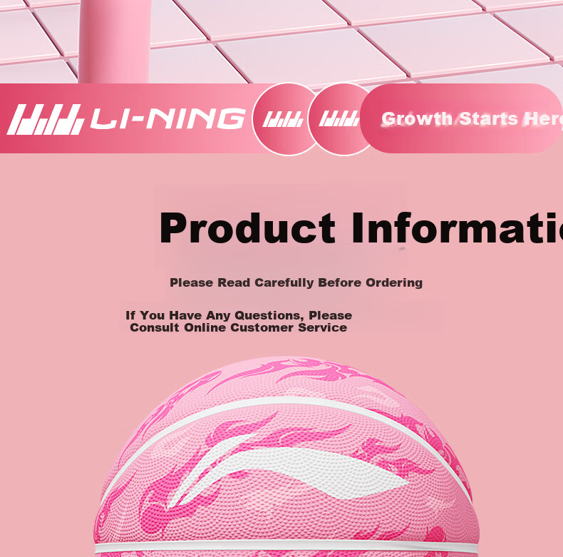 Li-Ning Basketball Kids 5# Ball for Ages 3-12 Indoor Outdoor Professional Size 5 Kindergarten Gift 25