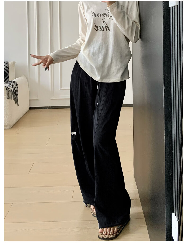 Xueqiman Lightweight Wide-Leg Pants Women 2026 New Summer High-Waist Loose Slim Paratrooper Sports Straight Casual Cargo Pants 20