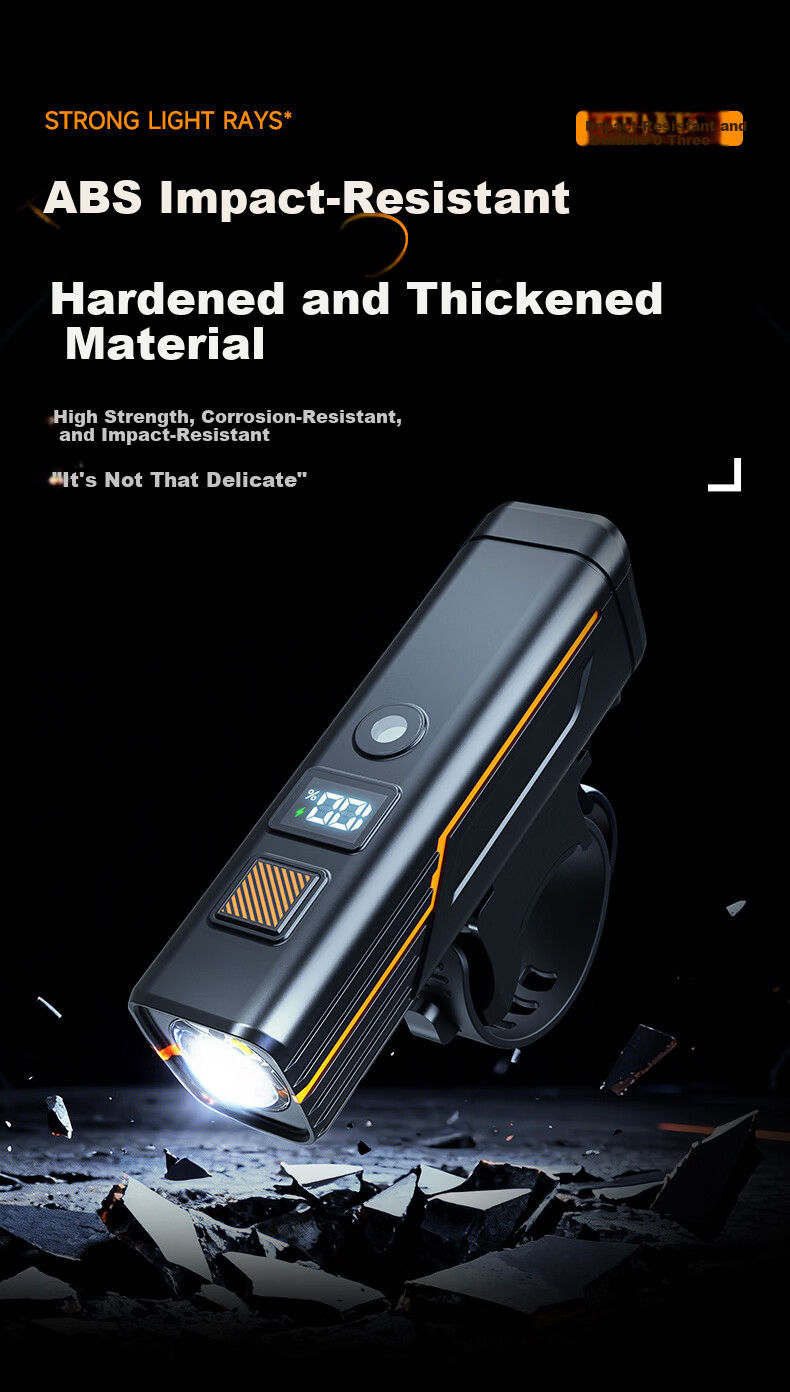 Huangchi Bicycle Light Smart Digital Display Front Light Mountain Road Bike Night Riding USB Rechargeable Kids Cycling Gear 16
