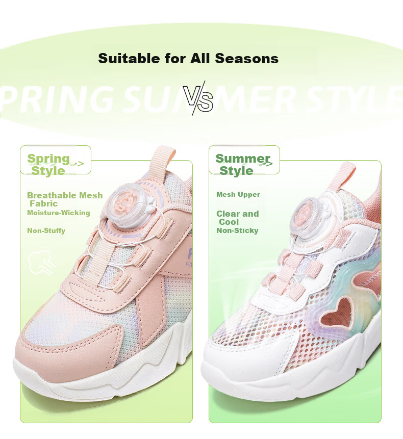 Follow Me Girls' Sports Shoes, Spring And Summer Mesh Breathable Casual Shoes, Children's Running Shoes, Black, Size 31 4