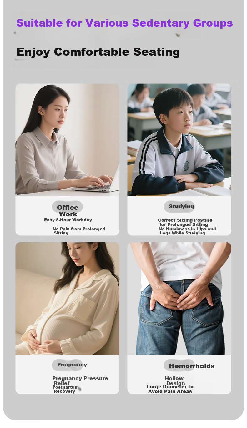 SITGOOD Posture Correcting Seat Cushion Office Chair Pad STG Tailbone Pressure Relief Cushion Long-term Sitting Pain Prevention Seat Pad 13