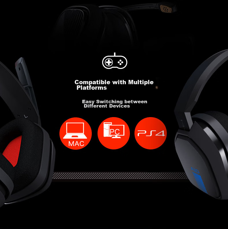 G Astro A10 Upgraded Version, Over-Ear Computer Gaming Headset, Stereo E-Sports Headphones with Noise Cancellation, PS5 PUBG Headset, Mechanical Gray - Compatible with Delta Actio 11