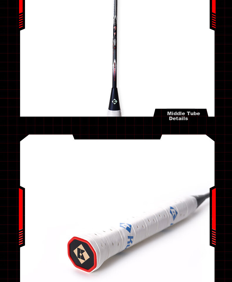 KUMPOO AK-7 Second Generation Badminton Racket Full Carbon Ultra-Light Xunfeng Professional Training Competition Offensive Racket 4U White 12