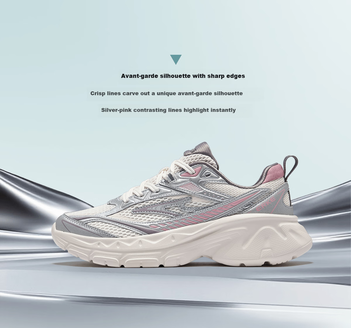 ERKE Women's Casual Shoes 26 New Breathable Patchwork Colorblock Retro Outdoor Sports Shoes | Yidong 3
