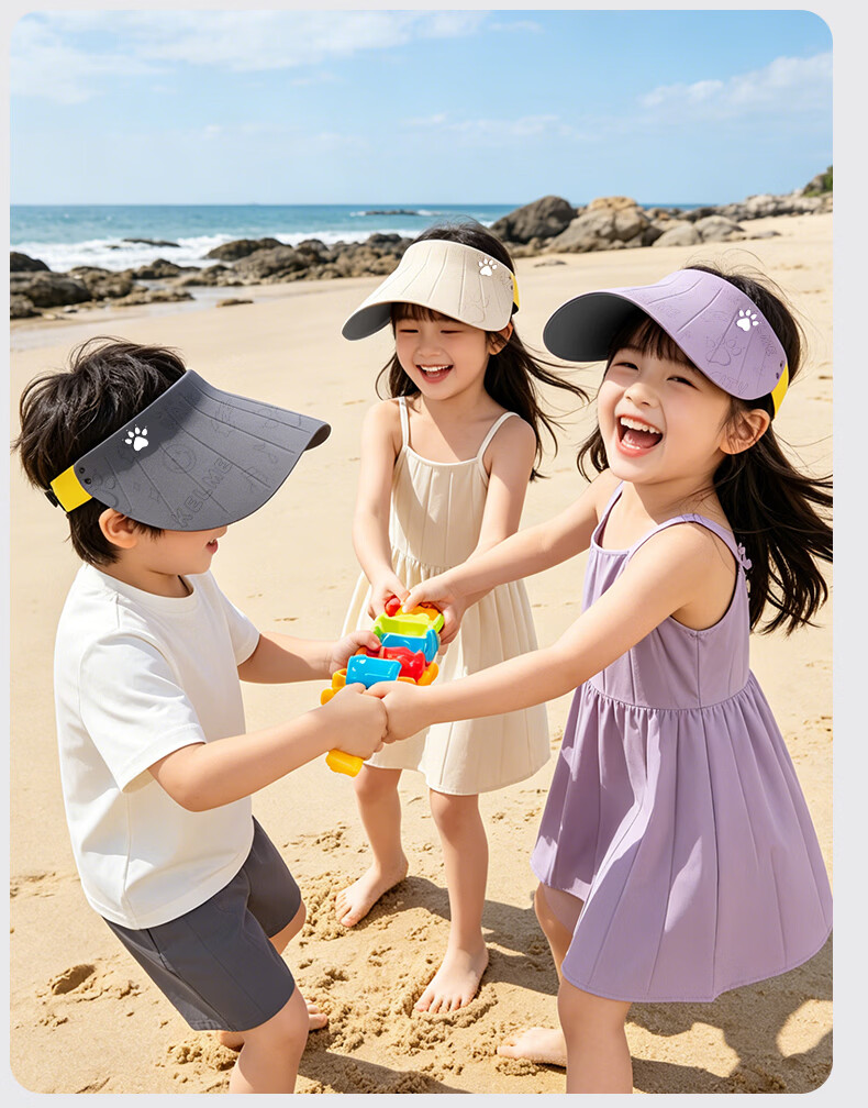 KELME Kids Sun Protection Cap Open-Top Sun Hat Outdoor Sports UV Protection Baseball Cap for Boys and Girls Ages 6-12 16