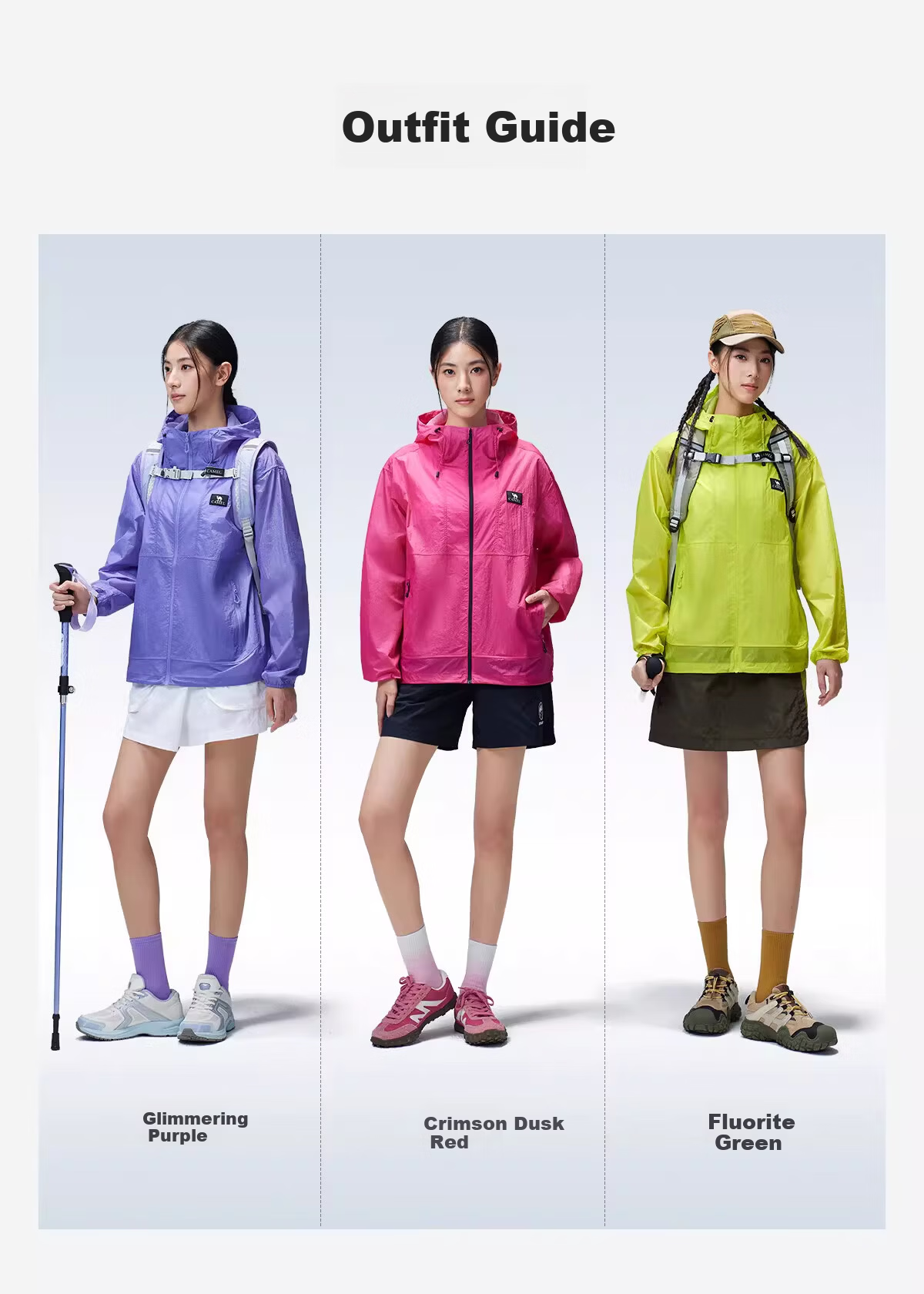 CAMEL Outdoor Sun Protection Jacket 2026 Spring Summer New Cooling Breathable Coat A36BA49026 (Dilraba Dilmurat Style) 10