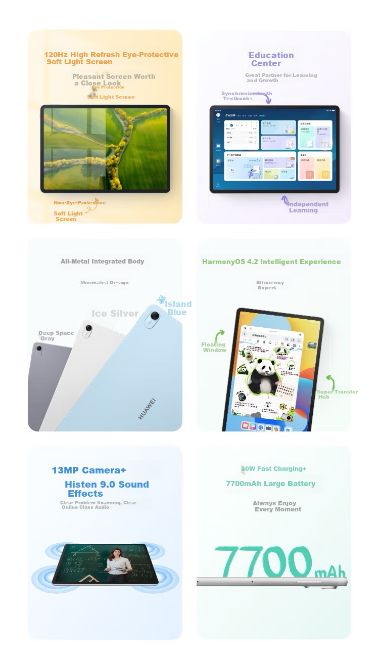 HUAWEI MatePad 11.5 Soft Light Edition 2024 HUAWEI Tablet High Refresh Eye Protection Screen Learning Tablet 8+256GB Deep Space Gray 2