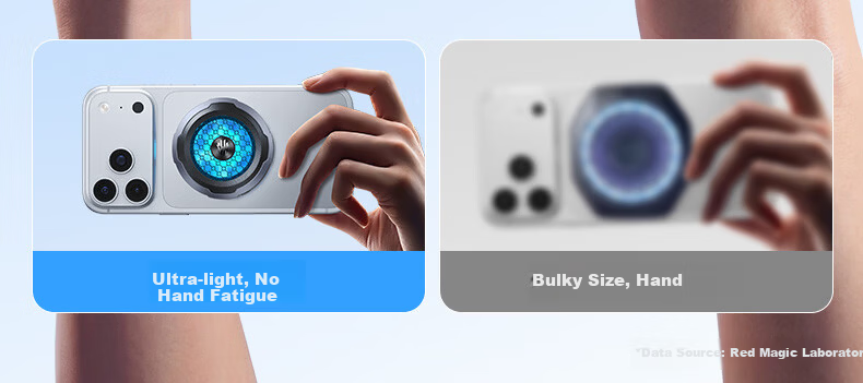 Nubiyahongmo Magnetic Cooling Fan 6AIr Phone Cooling Back Clip Gaming Semiconductor Cooling Device Suitable for Black Shark 4, OnePlus, Apple 17 Pro Max, Xiaomi IPad Tablet, IQOO, Huawei 4
