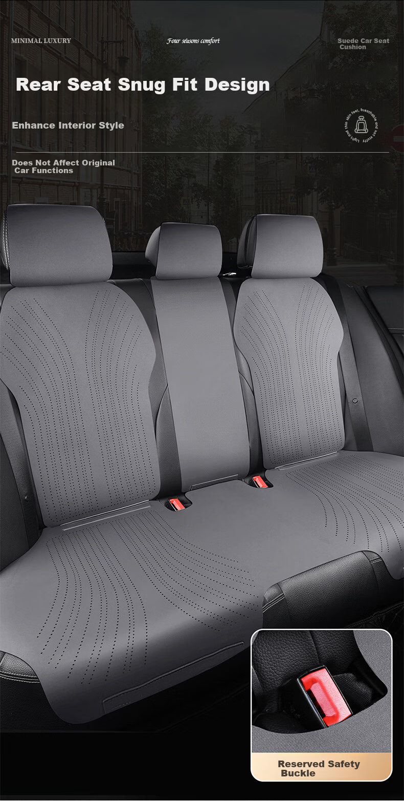 RATHBONE Car Seat Cushion All-Season Universal Suede Saddle Pad Universal Seat Cover for Volkswagen Lavida Passat Sagitar 12