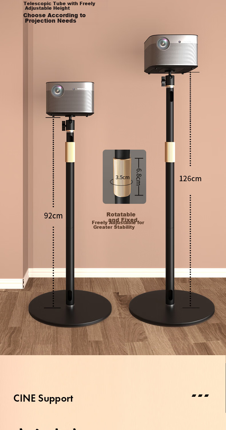 CINE Floor-Standing Projector Mount Stand for Home Bedside Compatible with XGIMI RS10/H3S, JmGO N1, Dangbei X5, Xiaomi, Big Orange, Xiaoming Projector Lift Stand PB16 5