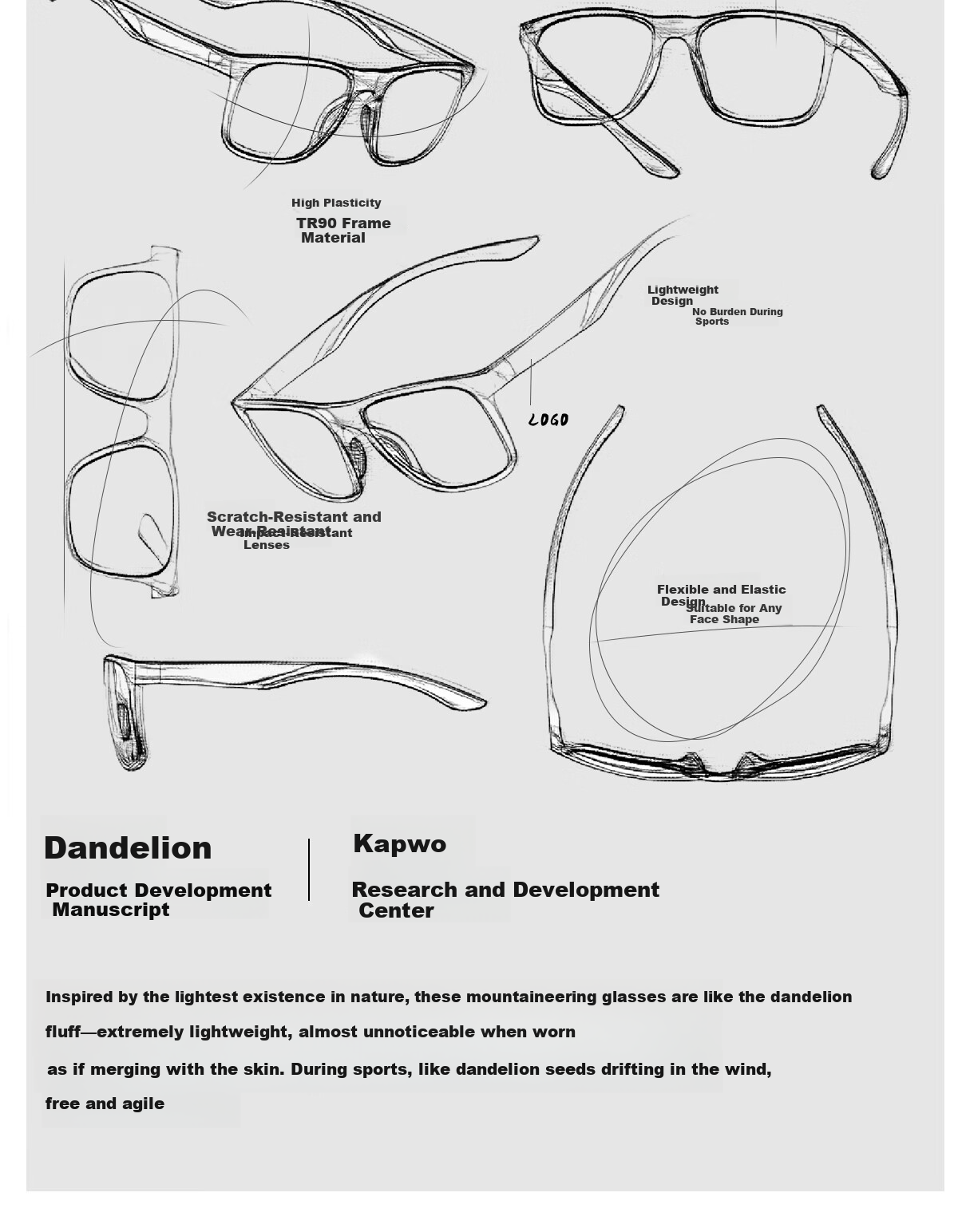 KAPVOE Dandelion Mountaineering Goggles Outdoor Hiking Windproof Glasses Polarized Sunglasses Unisex 28