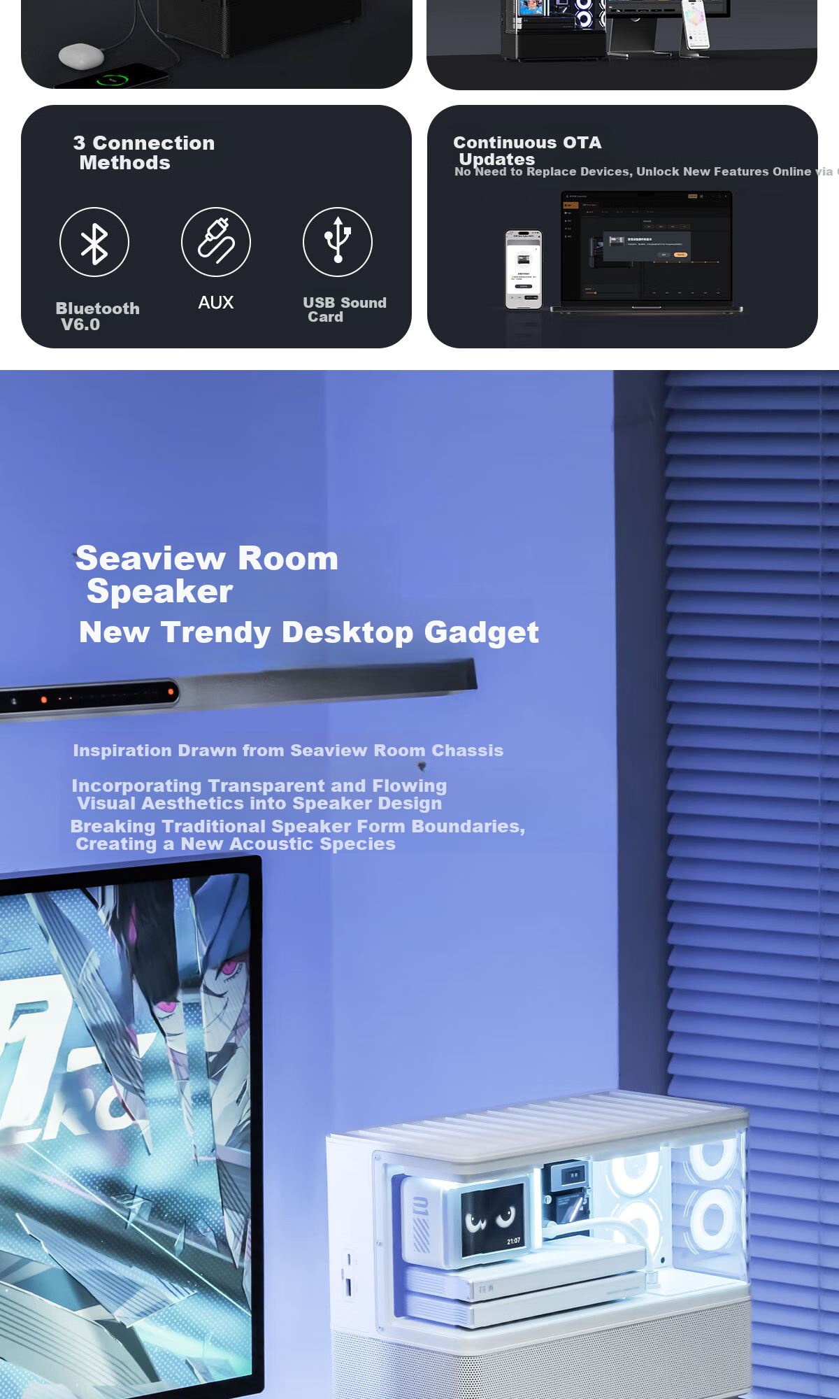 EDIFIER NEW CYBER All-in-One Desktop Bluetooth Speaker Seaview Room Audio High-Fidelity Computer Speaker Home Art Speaker Aurora White 2