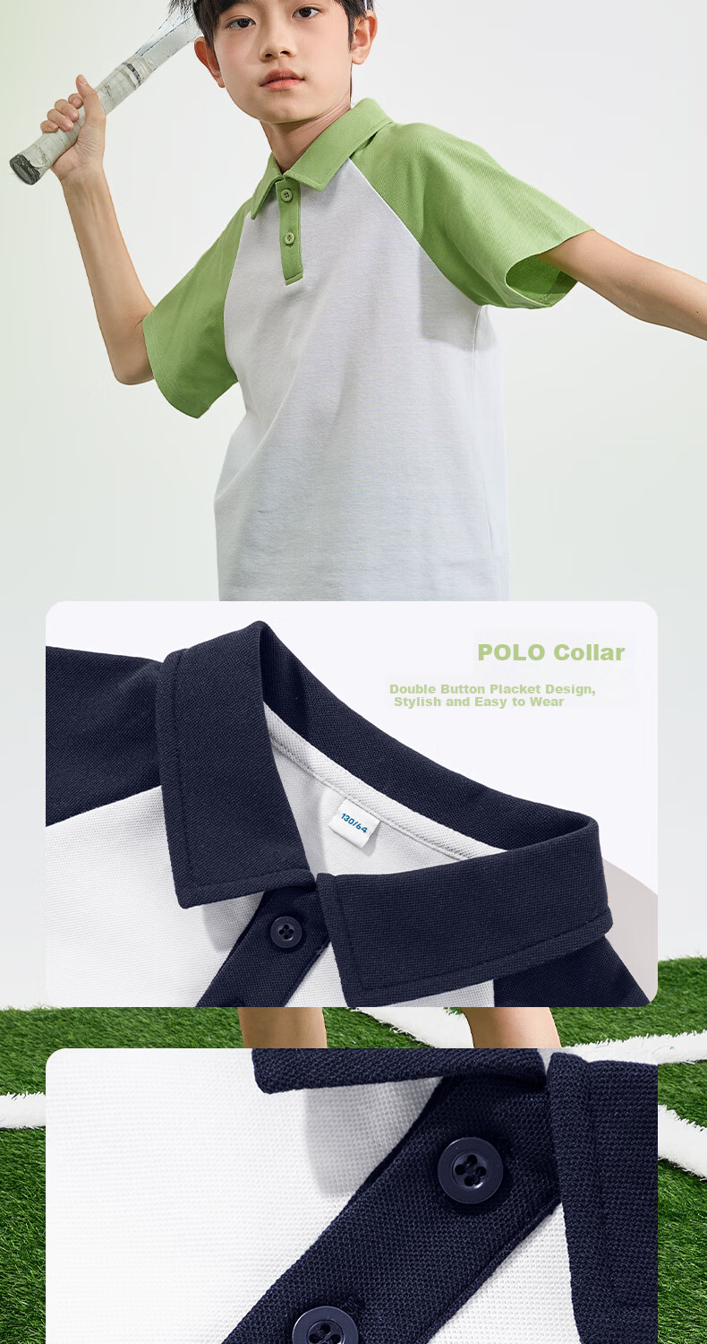 Jeanswest Kids Boys Summer 2026 New Short Sleeve Polo Breathable School Style T-Shirt Set 4