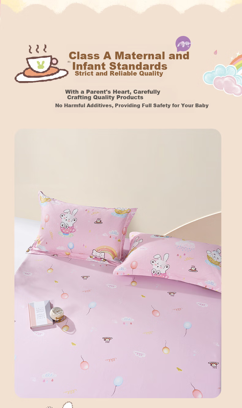 Fuannaertong Pure Cotton Fitted Sheet, Class A, 60-Count Long-Staple Cotton, Single Piece Fitted Sheet, 100% Pure Cotton Bed Cover, 180*200*30cm 4