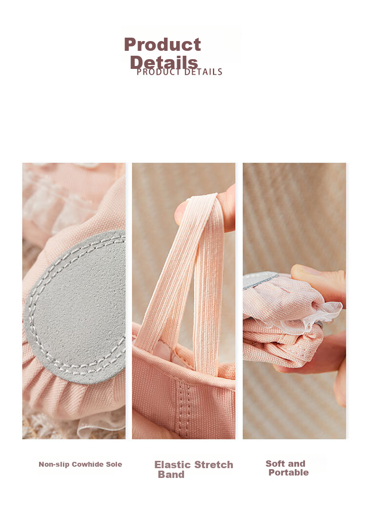 Iron Arrow Children's Dance Shoes Rabbit Lace Ballet Shape Shoes Girls Chinese Dance Practice Shoes Flesh Pink Size 27 3