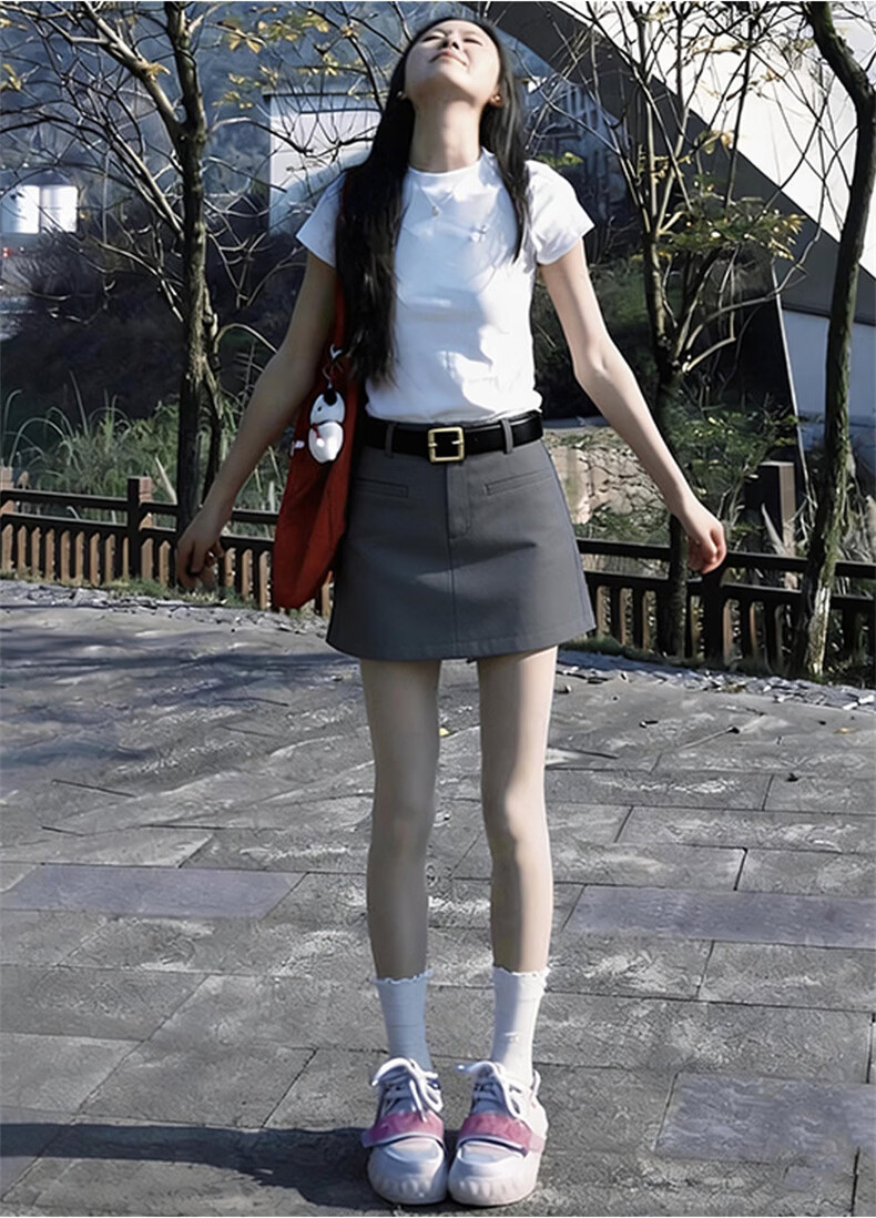 Langsha Women's Summer Suit Skirt 2026 New High-Waist Slim Fit Pencil Mini Skirt Petite Anti-Exposure A-Line Skirt 12