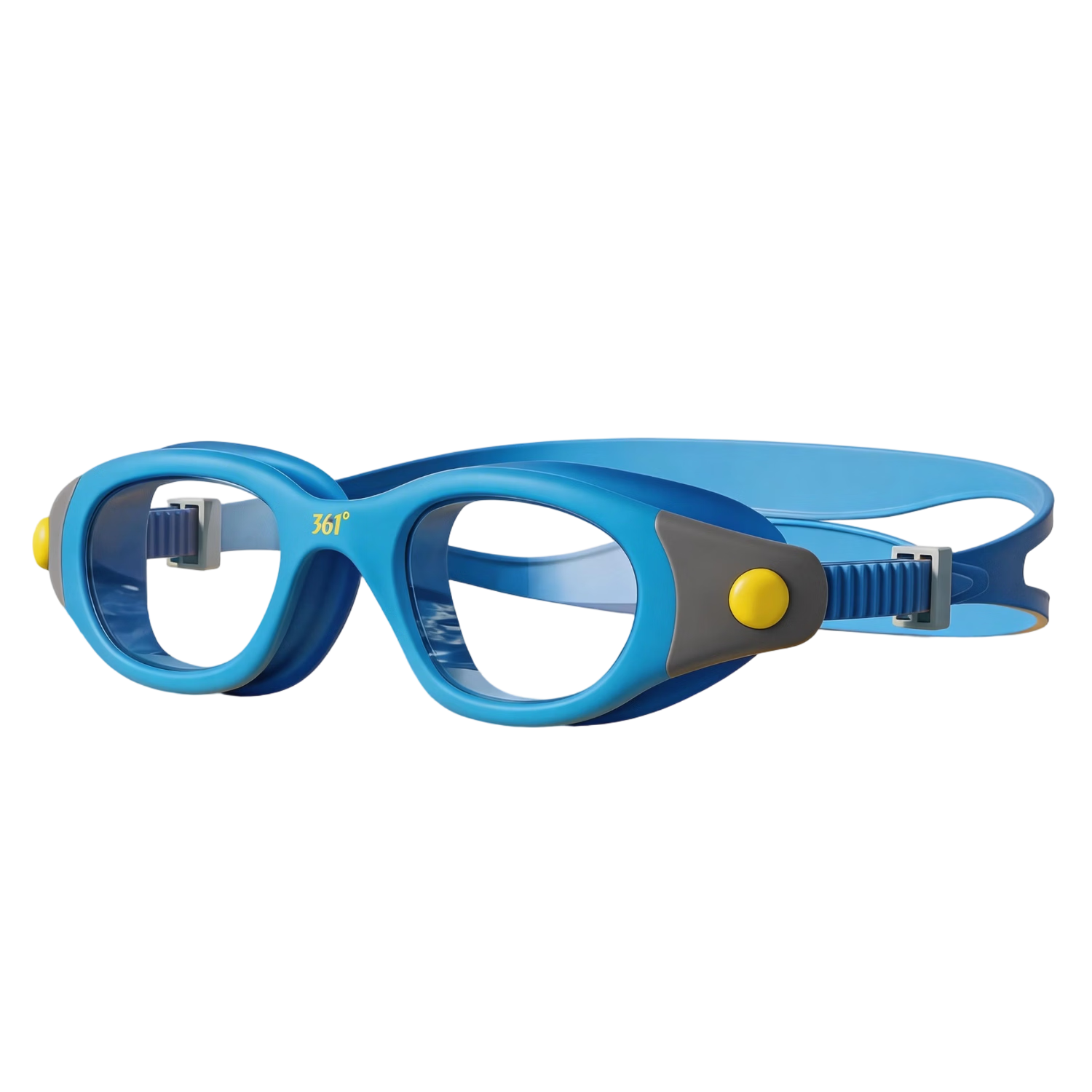361° Kids Swimming Goggles and Swim Cap Set Waterproof Anti-Fog Swimming Gear for Boys and Girls Students Two-Piece Set