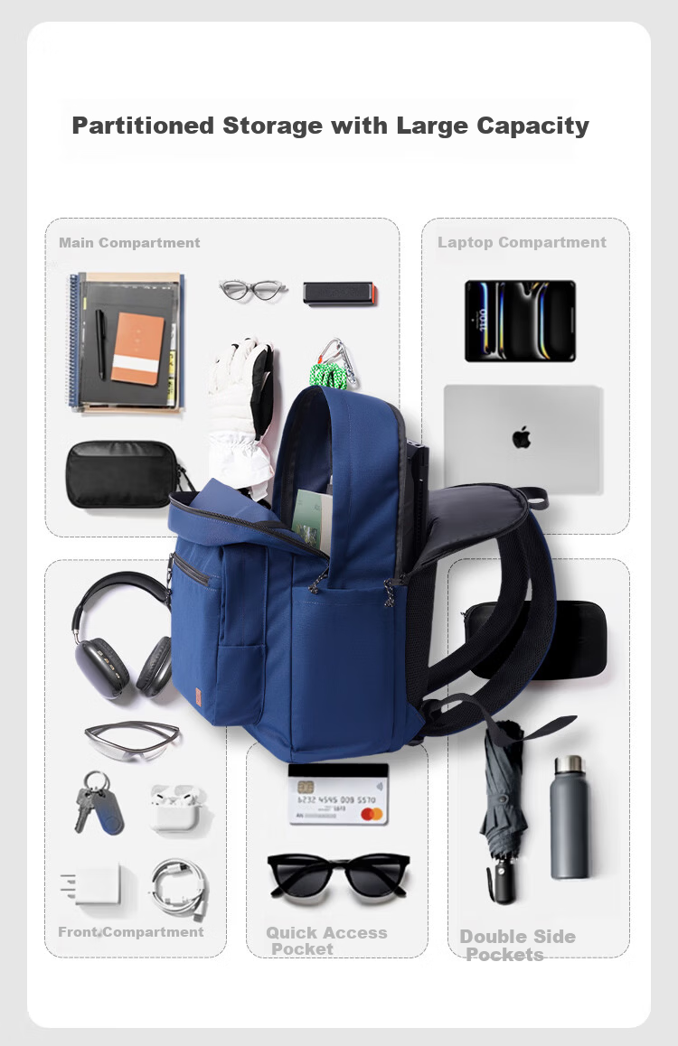 JD Jingzao 2026 New Minimalist Sports Large Capacity Backpack 17-inch Laptop Bag for Students Business Commuting Black 4