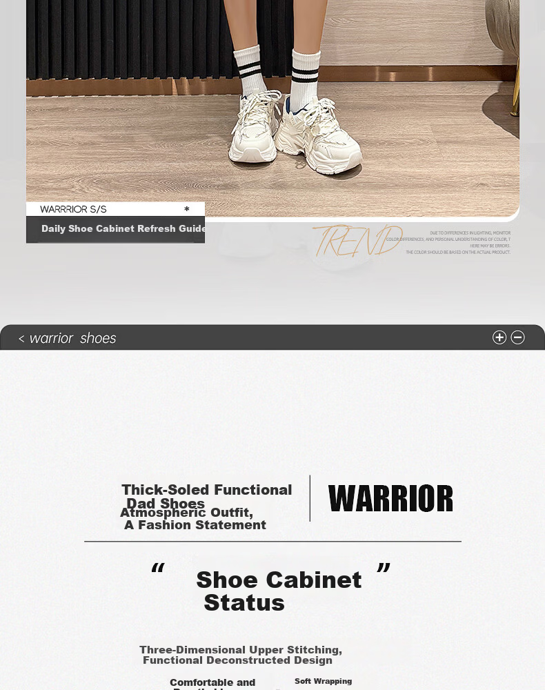 Warrior Official Women's Dad Sneakers 2026 Summer Breathable Mesh Sports Shoes Black Size 37 2