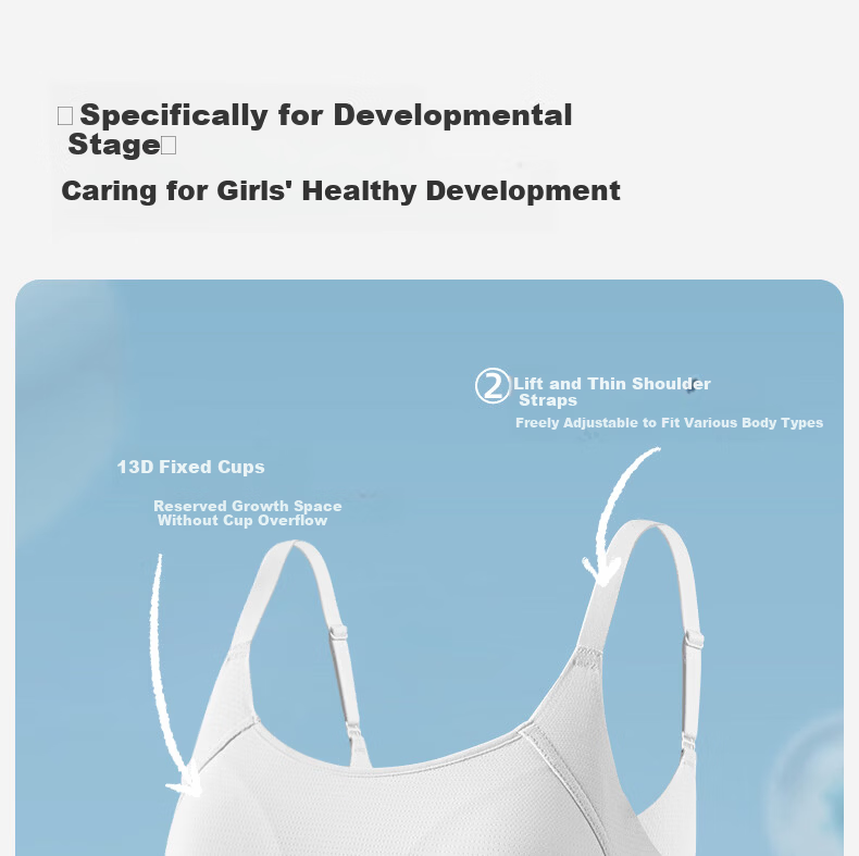Meishianxuan High School Student Underwear 18-Year-Old Girls Vest Sports 2nd and 3rd Stage Youth Underwear Development Period 12-16 Years Old Girls 8