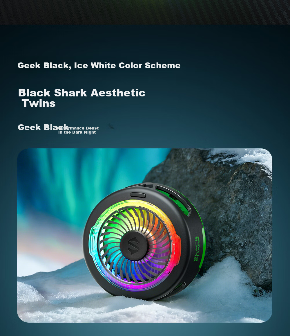 Black Shark 6 Magnetic Phone Cooler Gaming Live Streaming Semiconductor Cooling Back Clip Cooling Device Compatible with Tablet Apple iPad Xiaomi Red Magic Vivo OnePlus King of Glory/Delta 12
