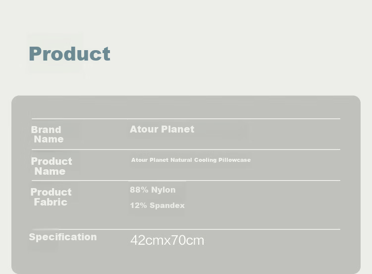 Atour Planet Natural Cooling Pillowcase Summer Breathable Sweat-Resistant Machine Washable All Sizes Light Gray Single Piece 6