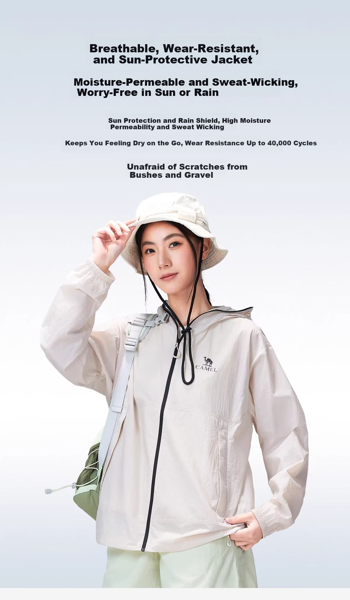 CAMEL [Wang Junkai Edition] Outdoor Sun Protection Jacket 2026 Spring Summer UV Protection Unisex Coat G028 1