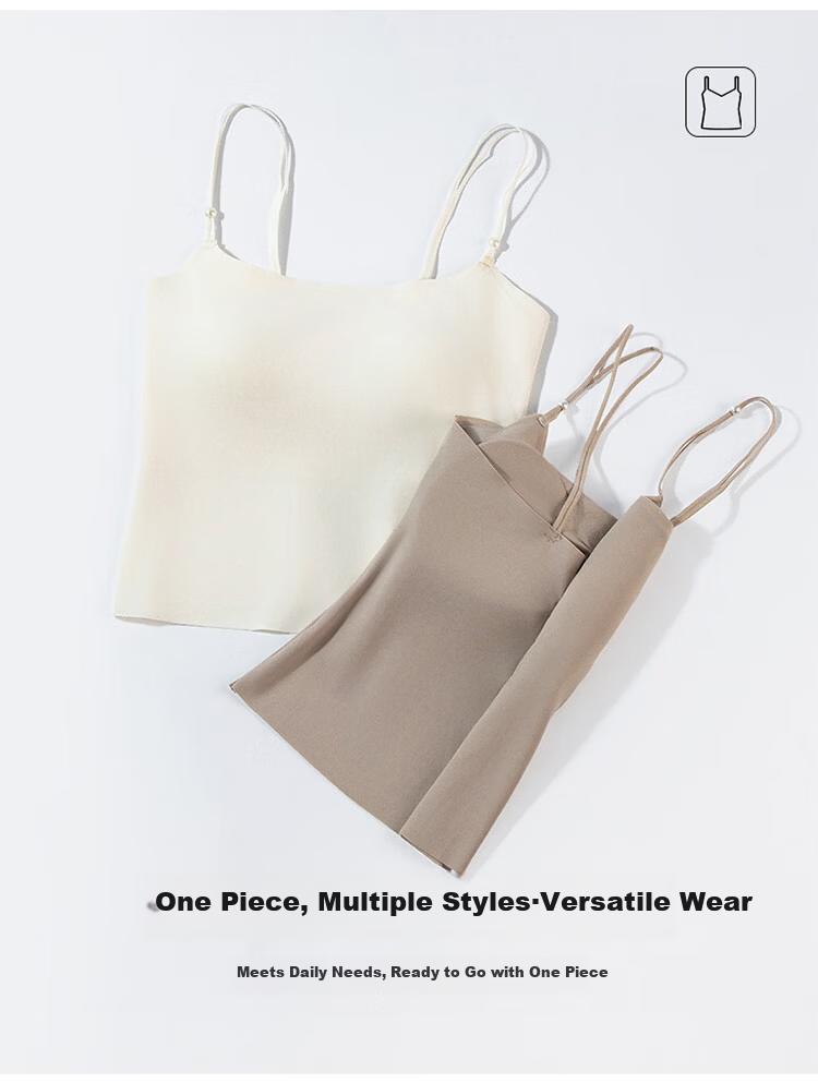 Langsha Camellia Fragrance Pearl Strap Vest with Chest Pad, Ice Silk Cool Backless Summer Bra for Women 9