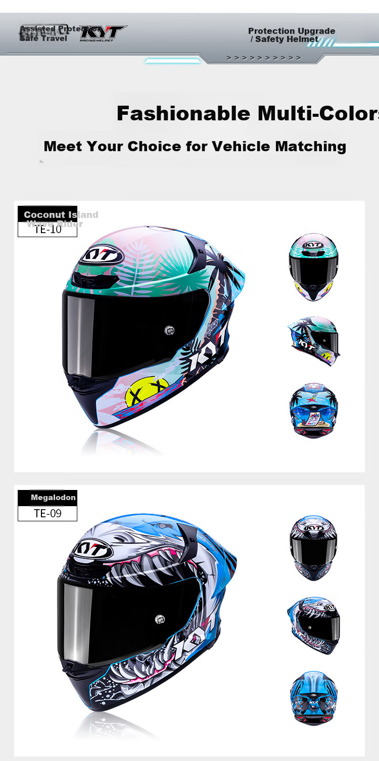 KYT Official Genuine Imported Motorcycle Helmet Unisex Four Seasons Full Face Windproof and Anti-fall TE-02 Bright White XXL 20