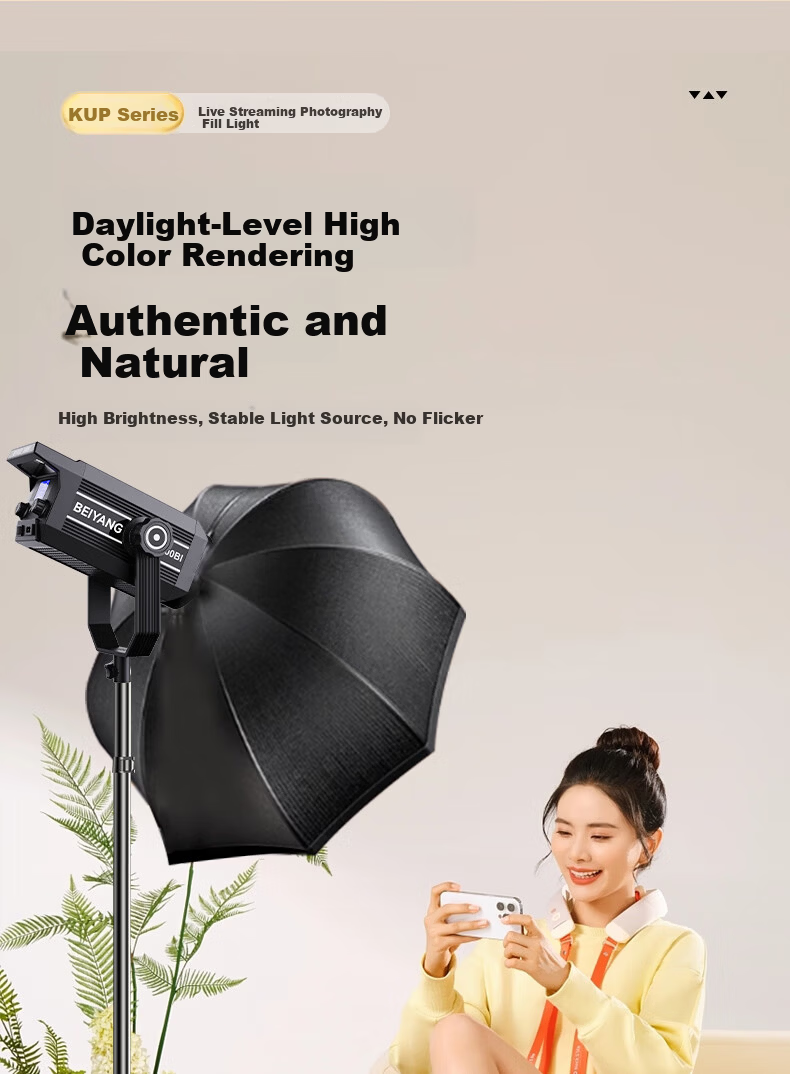 Beiyang 300W Live Streaming Fill Light Professional Spherical Lighting LED Soft Light Beauty Skin Studio Photography Video Continuous Light Film Light 24