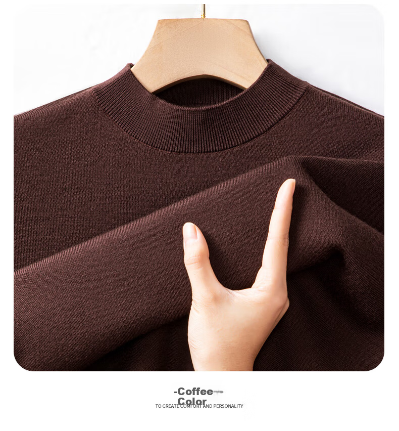 Hengyuanxiang Fine Spun Wool Thickened Half Turtleneck Men's 100% Pure Wool Winter New Knit Sweater Machine Washable 14
