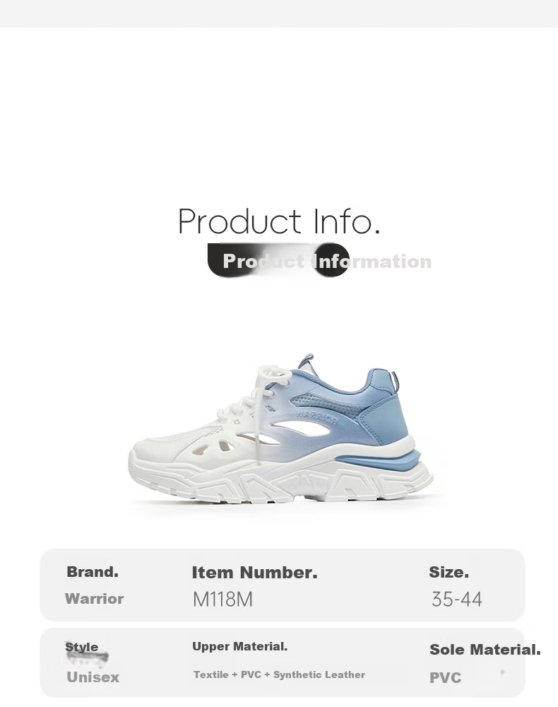 Warrior Official Women's Shoes 2026 Summer Breathable Mesh Lightweight Sneakers Hollow Out Sandals White Pink Size 36 6