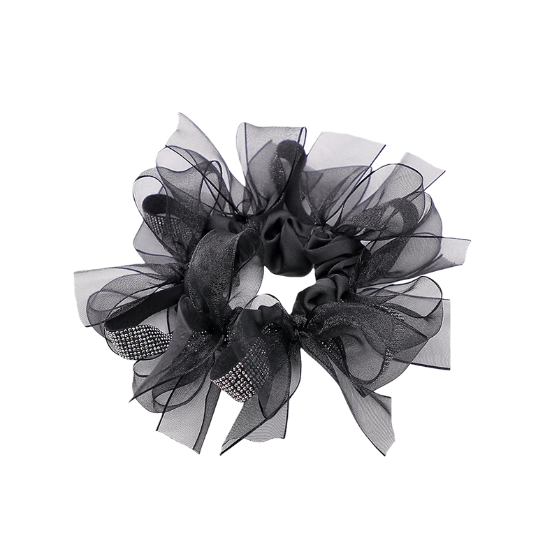 Dongyi Premium Gift Sparkling Bowknot Large Hair Tie High-End Bun Hair Rope Hair Accessory