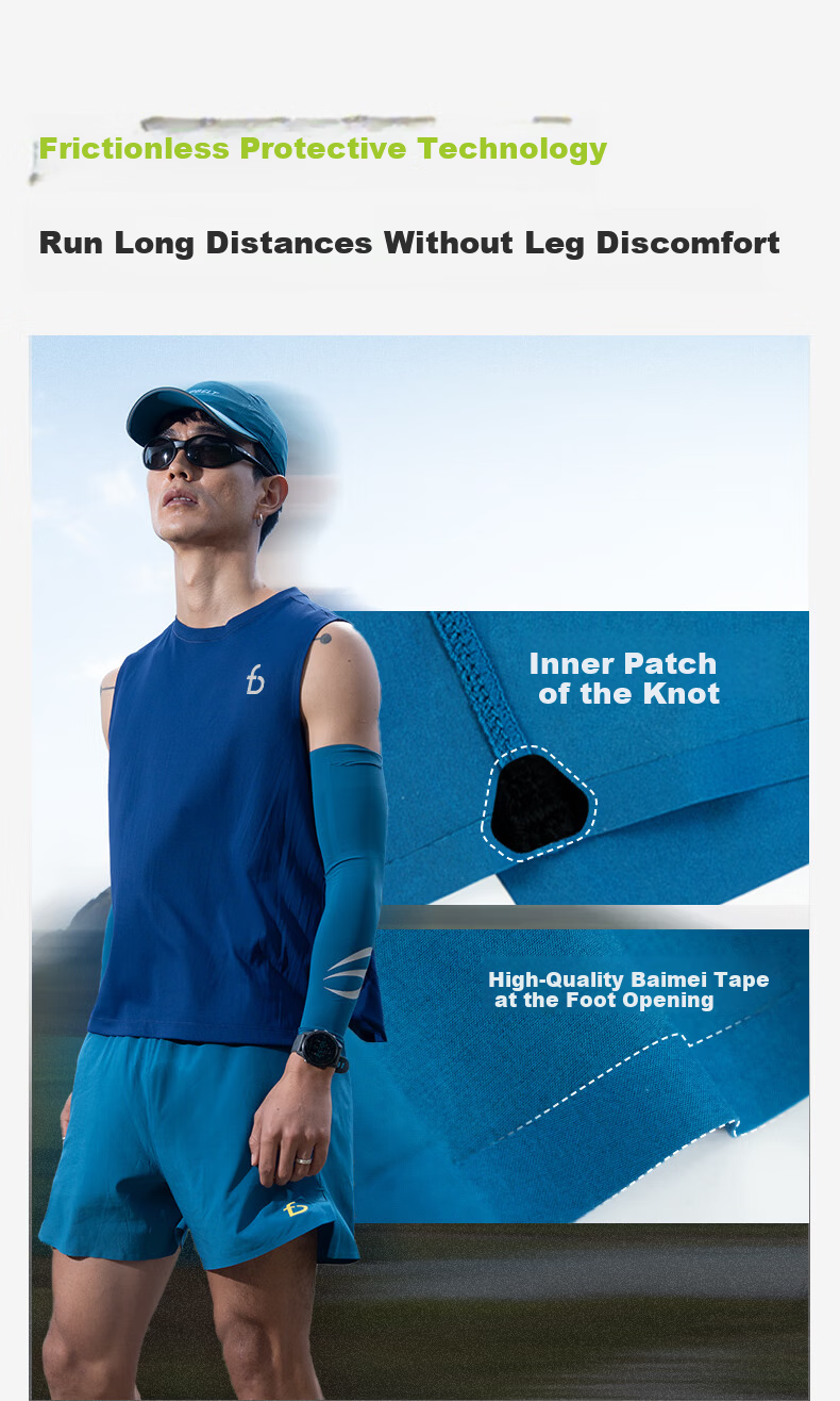 Feibit Air Pants 4.0 Men's Waist Bag Shorts Breathable Running Sports Pants 5-Inch Quick-Dry Lake Blue L 10