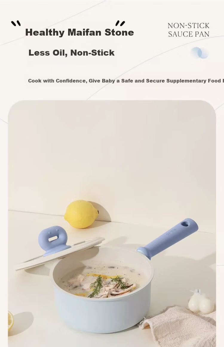 Carrot Non-Stick Milk Pot Baby Food Supplement Pot Maifan Stone Small Pot 18cm Multi-Function Stew and Steam Soup Pot for Home Use 5