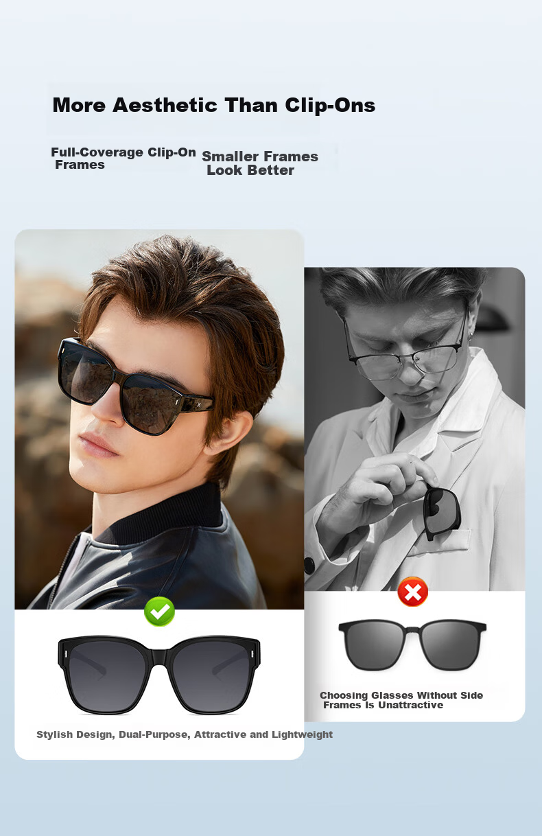 LOHO Sunglasses for Women, Large Frame Polarized Sunglasses with Prescription Lenses, UV Protection, Suitable for Driving, Gift for Boyfriend 3