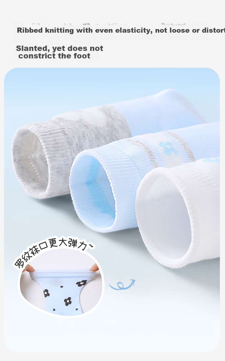 Jiusuiban Kids Socks Girls Summer Thin High Elastic Breathable Cotton Moisture-Wicking Odor-Resistant Mid-Calf Socks for Older Children 5