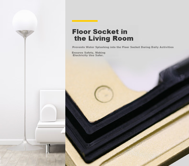 LEGRAND IP55 Waterproof Five-Hole Floor Socket Flip Cover Hidden Floor Socket Five-Hole Brass Floor Socket [Without Base Box] 8